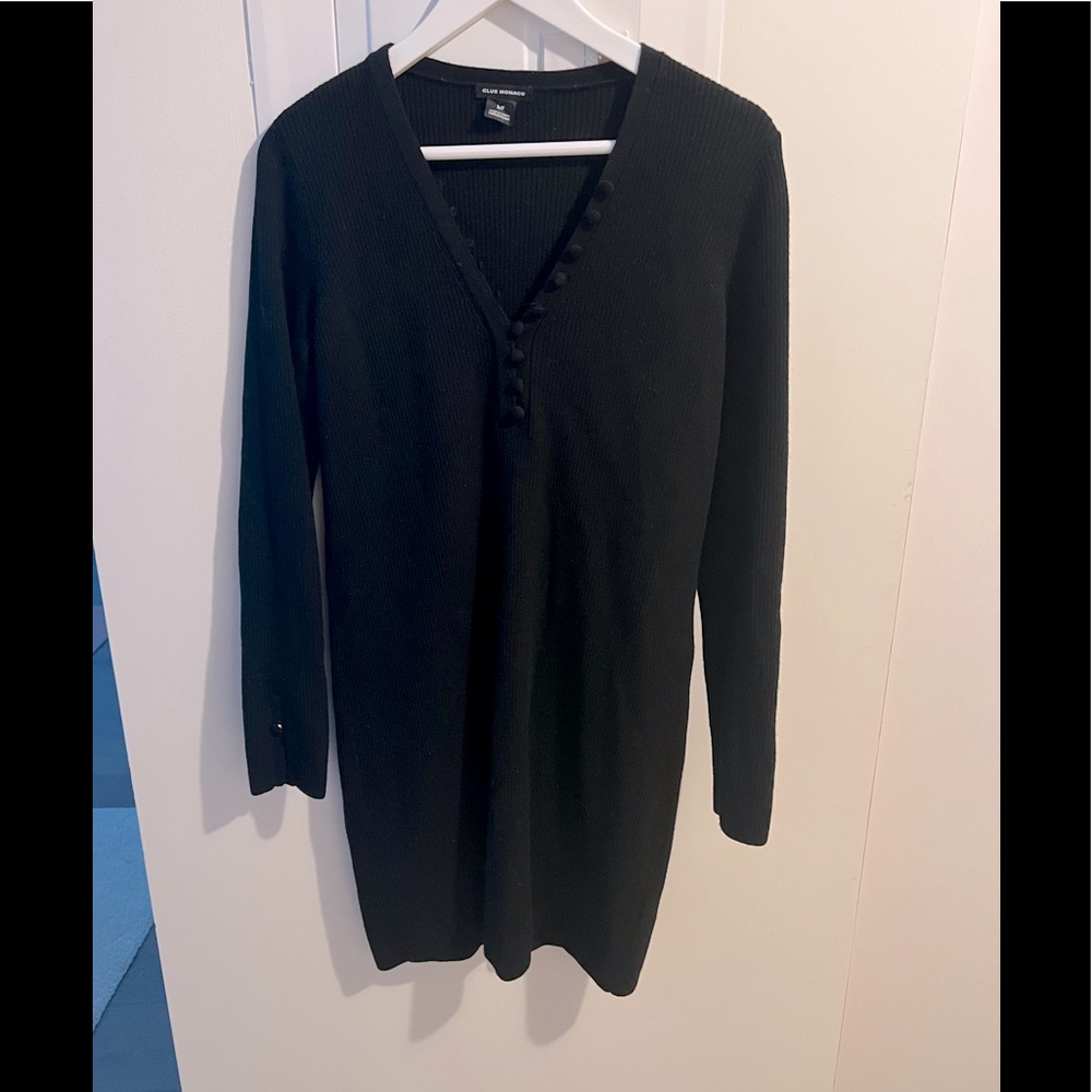 Club Monaco. V Neck wool sweater dress